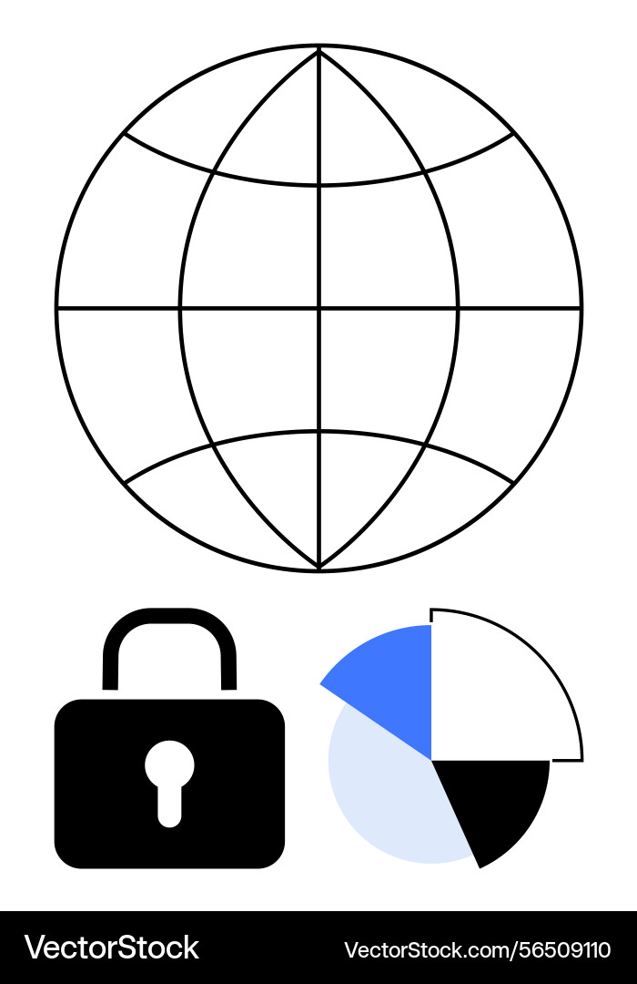 Global connectivity with data security Global connectivity with data security vector image
