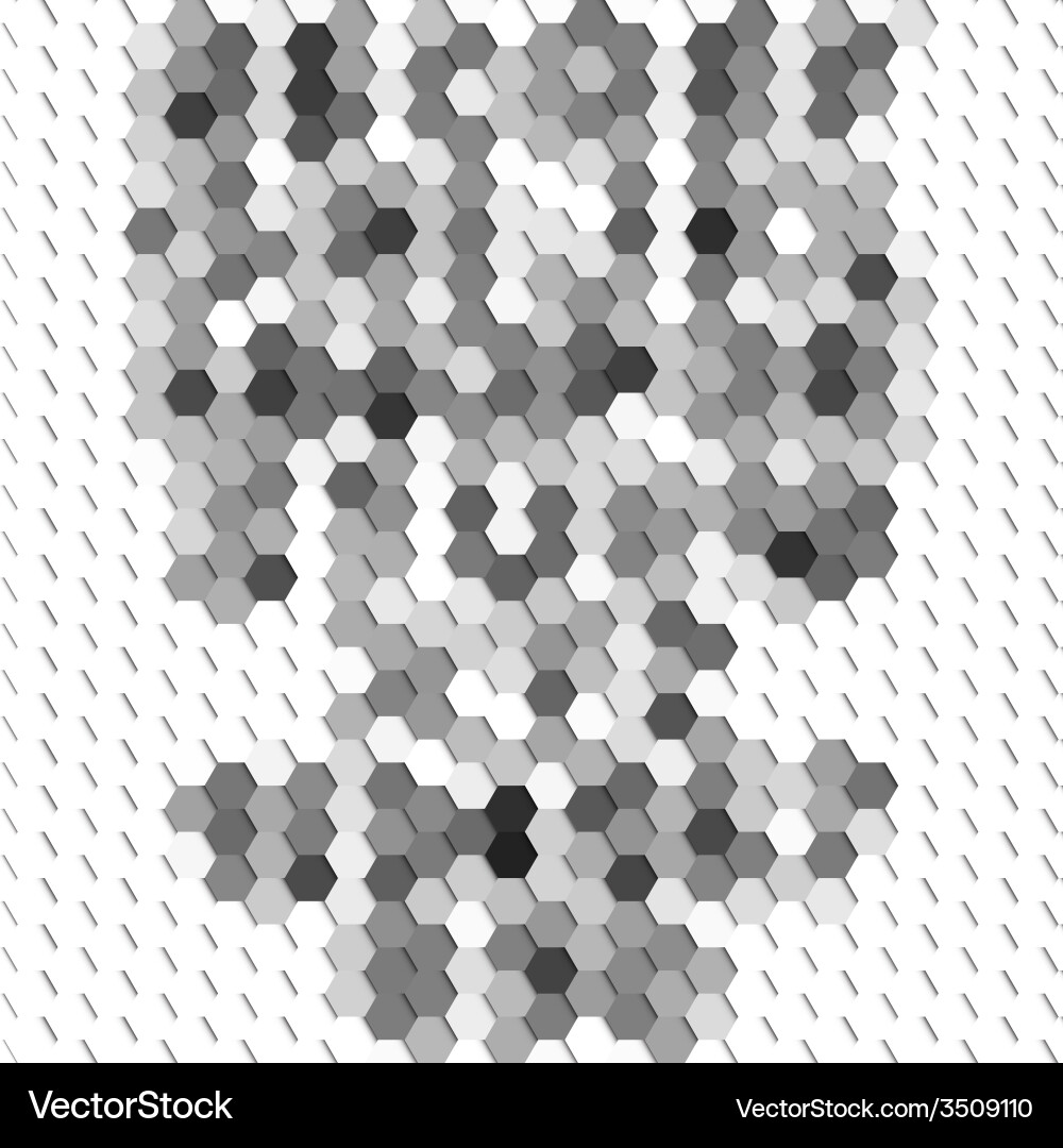 Gray geometric background abstract hexagonal vector image