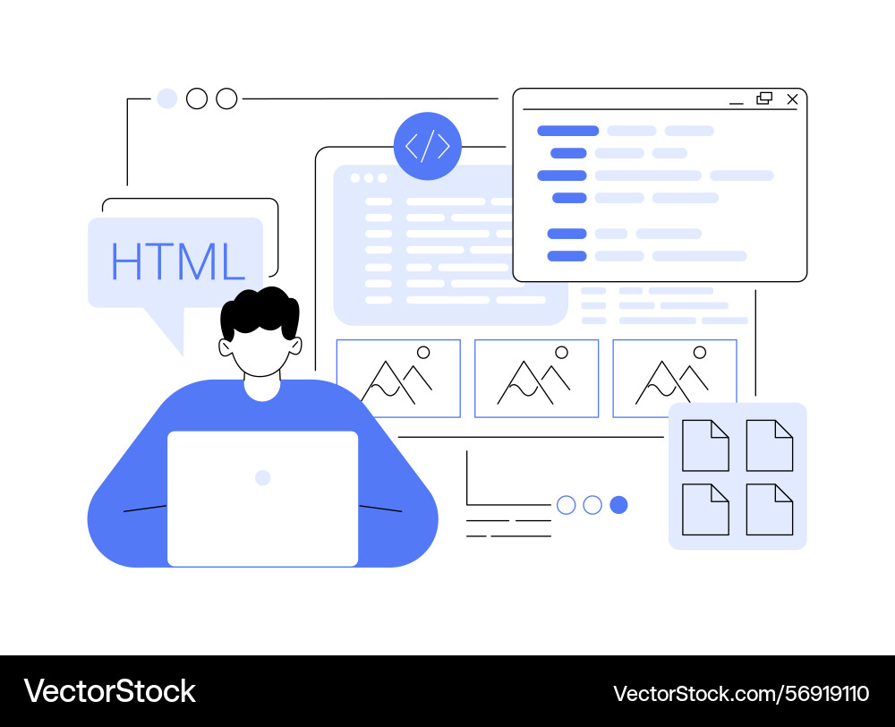 Html Codierung isoliert Cartoon Html Codierung isoliert Cartoon vektorbild