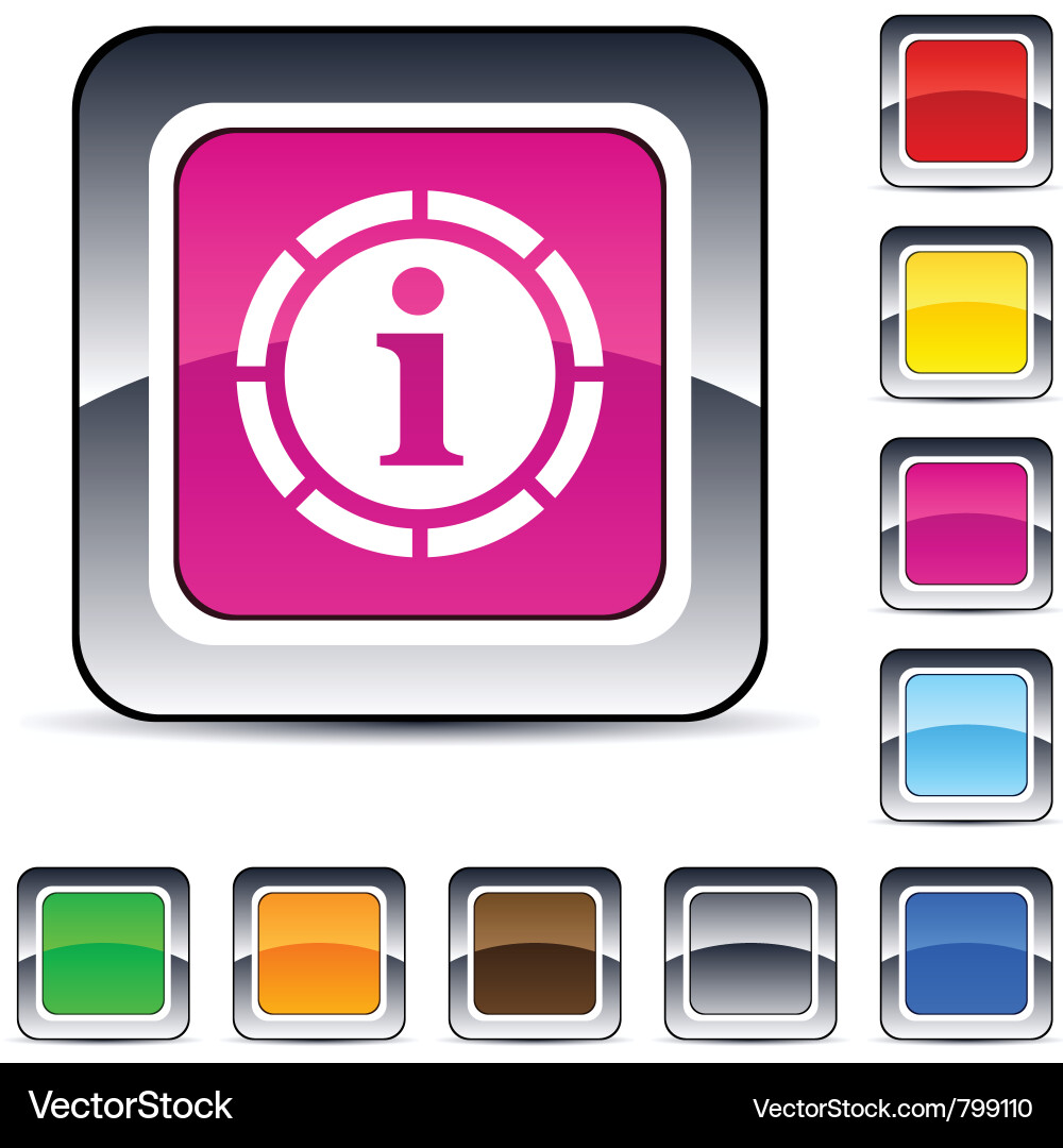 Information square button Vector Image