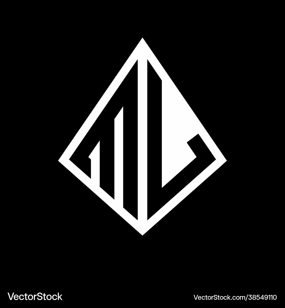 Ml logo letters monogram with prisma shape design Vector Image