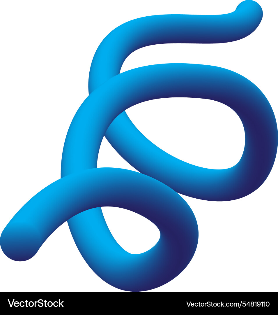 Modern 3d gradient shape with fluid spiral Vector Image