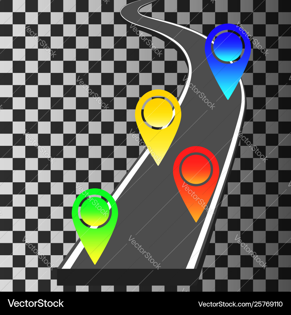 Navigationsschablone mit farbigen Pin-Pointern Navigationsschablone mit farbigen Pin-Pointern vektorbild