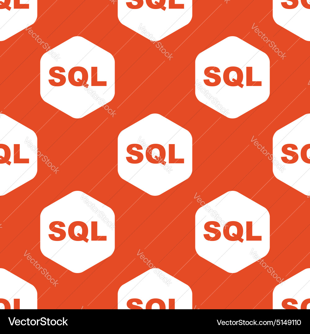 Orange hexagon sql pattern vector image