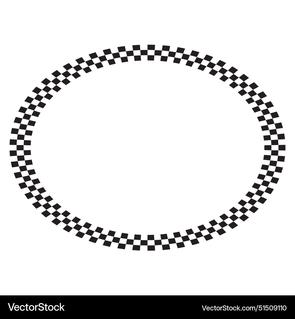 Oval frame with checkered print elliptic vignette Oval frame with checkered print elliptic vignette vector image