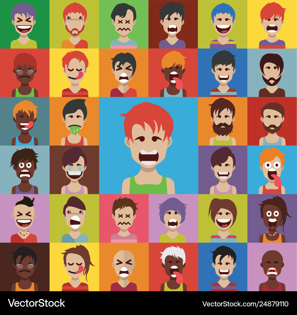 Set colorful avatars characters Vector Image