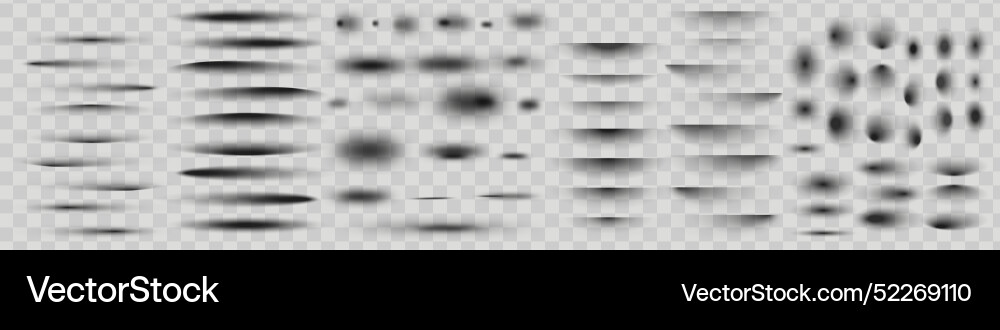 Set of realistic shadow effect on a transparent Set of realistic shadow effect on a transparent vector image