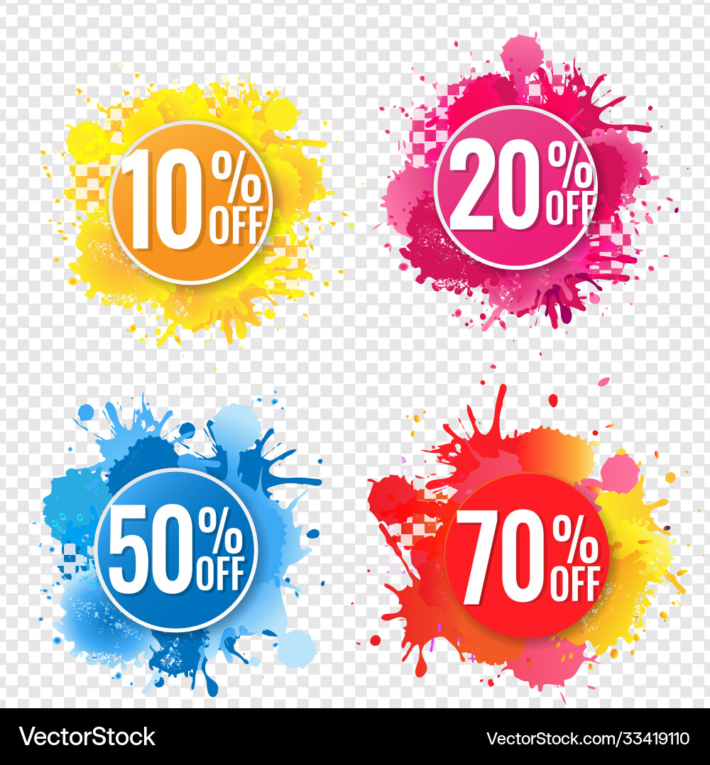 Verkauf Banner mit Farbtext-Blobs Verkauf Banner mit Farbtext-Blobs vektorbild