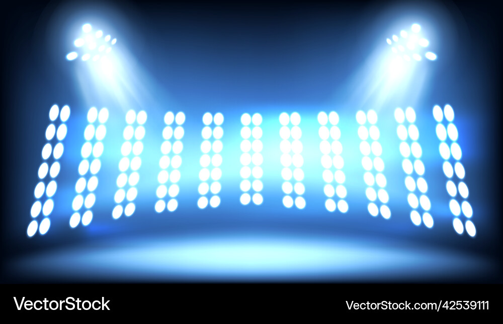 3d blue neon light show on the stage 3d blue neon light show on the stage vector image