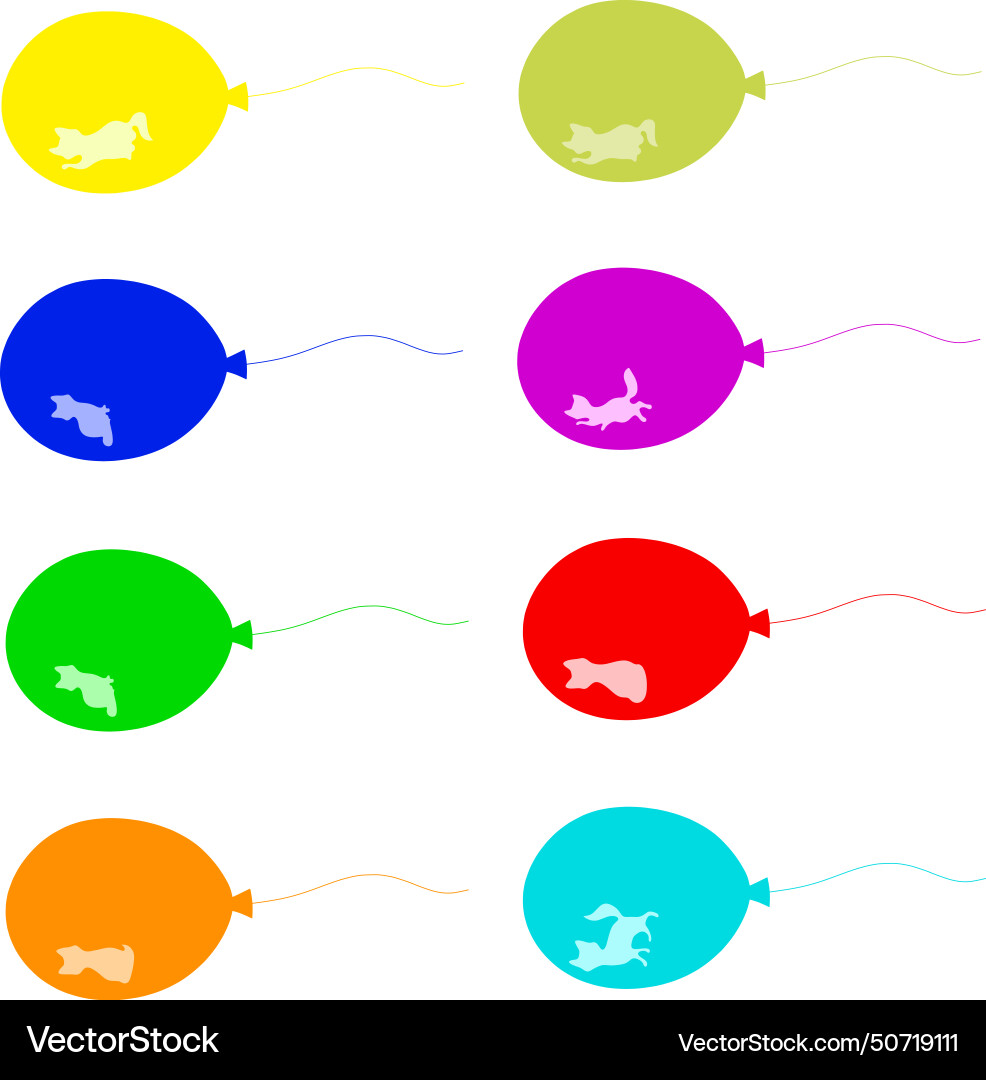 Balloons with a spot in the shape of cat Vector Image