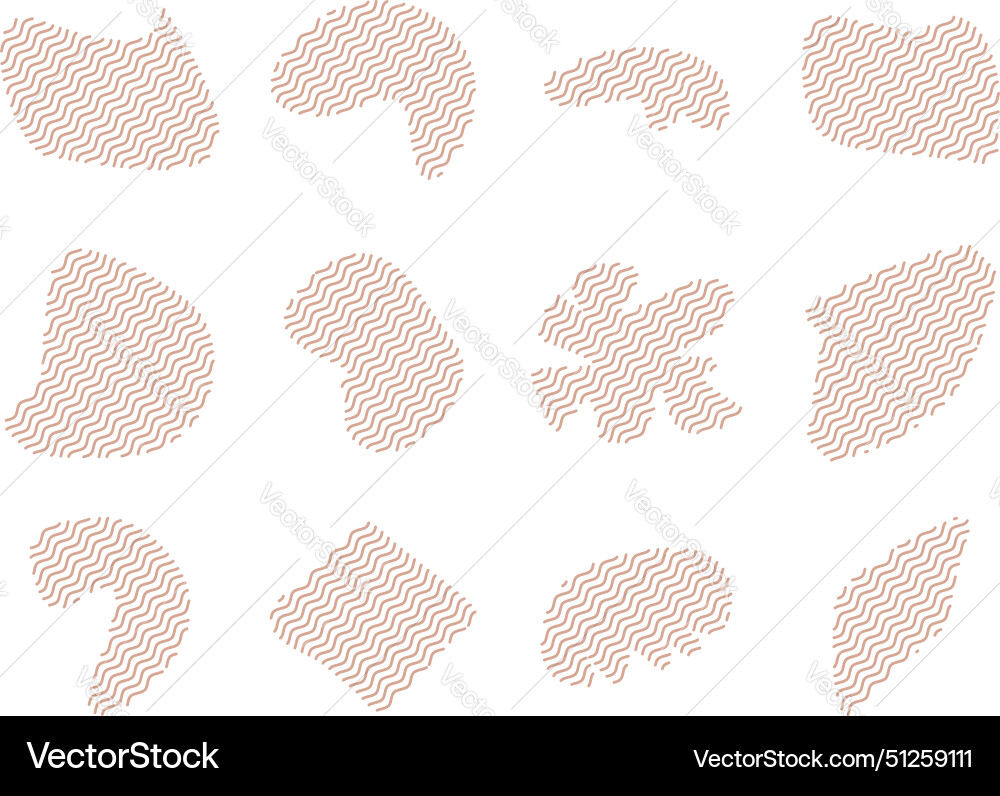 Blobs fluid shapes with zig zag lins set Blobs fluid shapes with zig zag lins set vector image