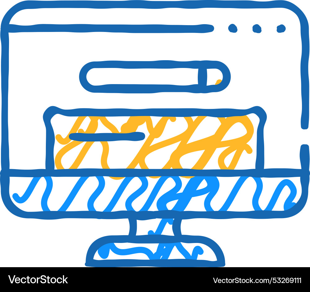 Browser search operating system icon doodle Browser search operating system icon doodle vector image