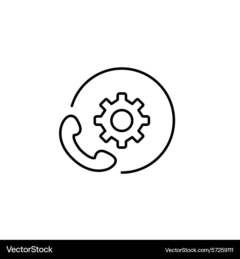 Call settings communication configuration phone Call settings communication configuration phone vector image