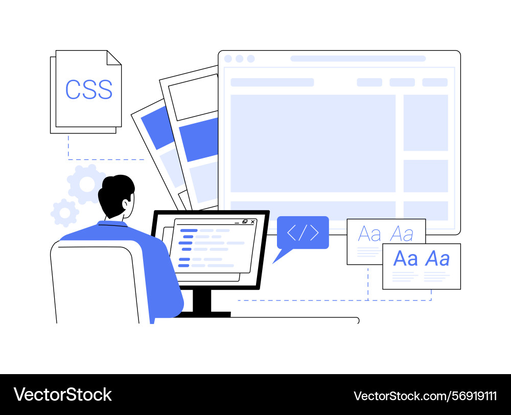 Css code isolated cartoon Css code isolated cartoon vector image