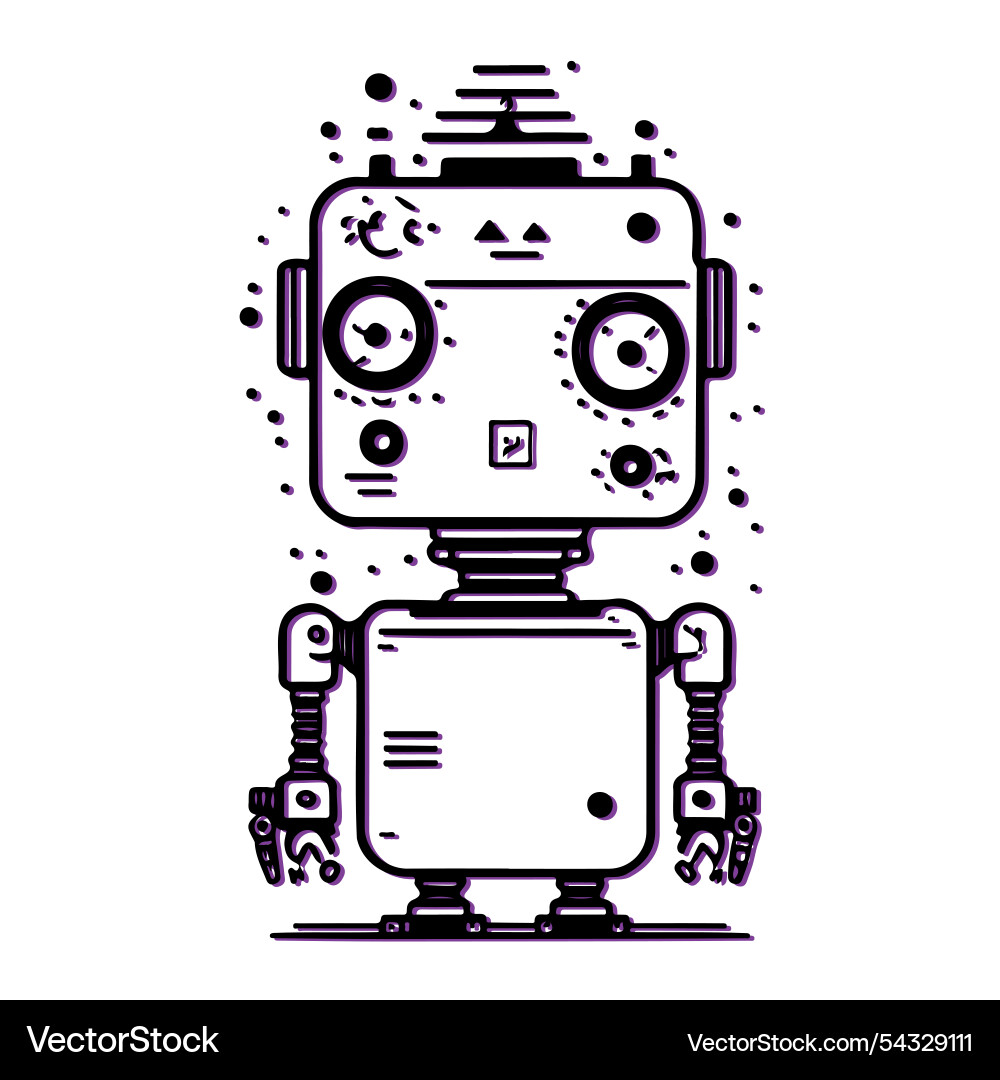 Cute robot character design concept of technology Vector Image