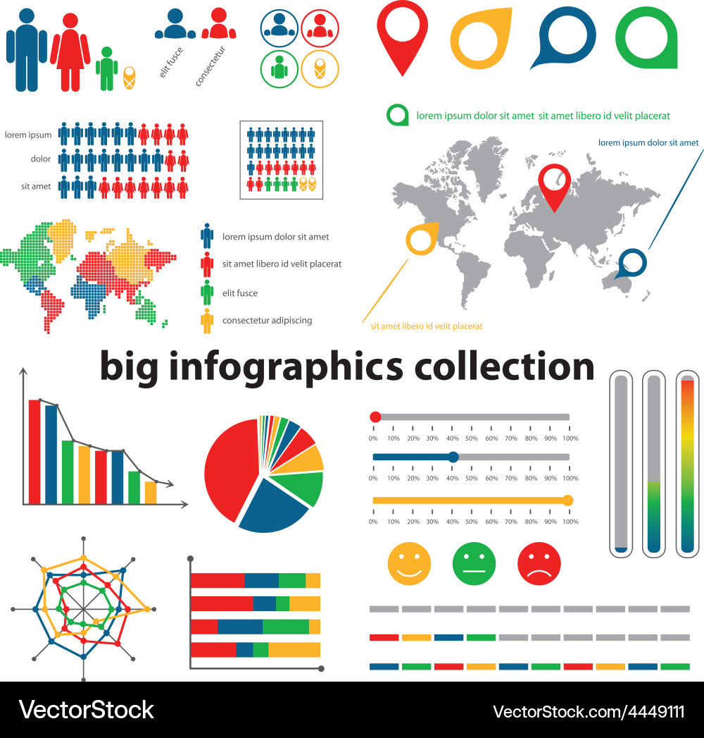 Data Charts and Graphs Collection vector image