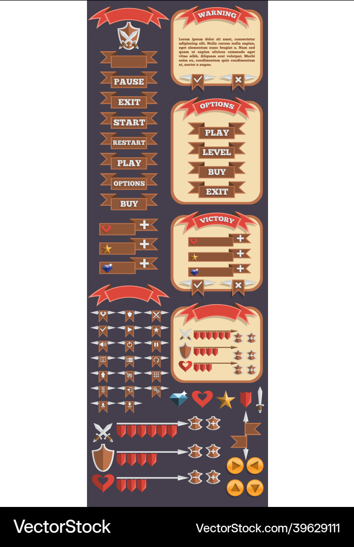 Design of the game user interface Design of the game user interface vector image