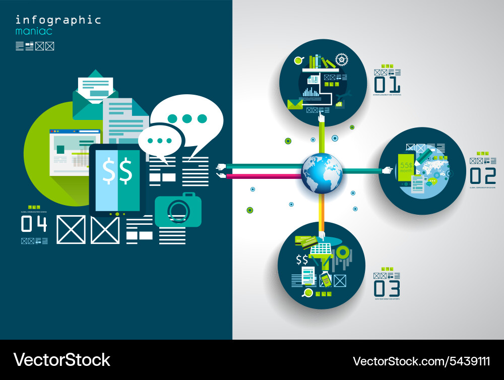 Flat style infographic ui icons to use for your Vector Image