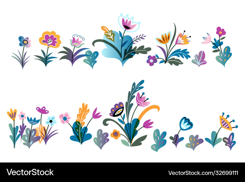 Gartenblumen Set isoliert auf weißem Hintergrund Gartenblumen Set isoliert auf weißem Hintergrund vektorbild