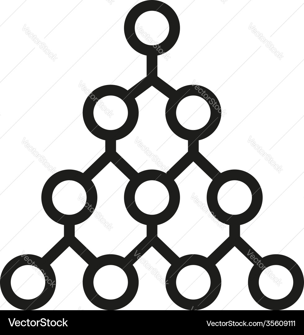 Hierarchy network icon outline style Vector Image