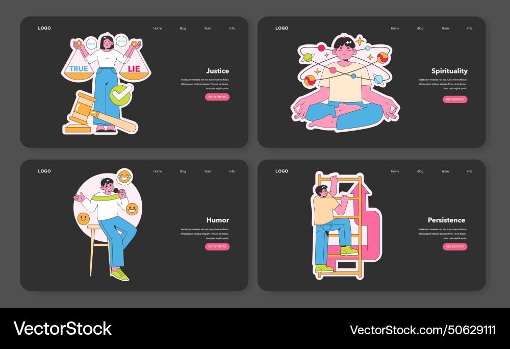 Modern web templates embodying character strengths