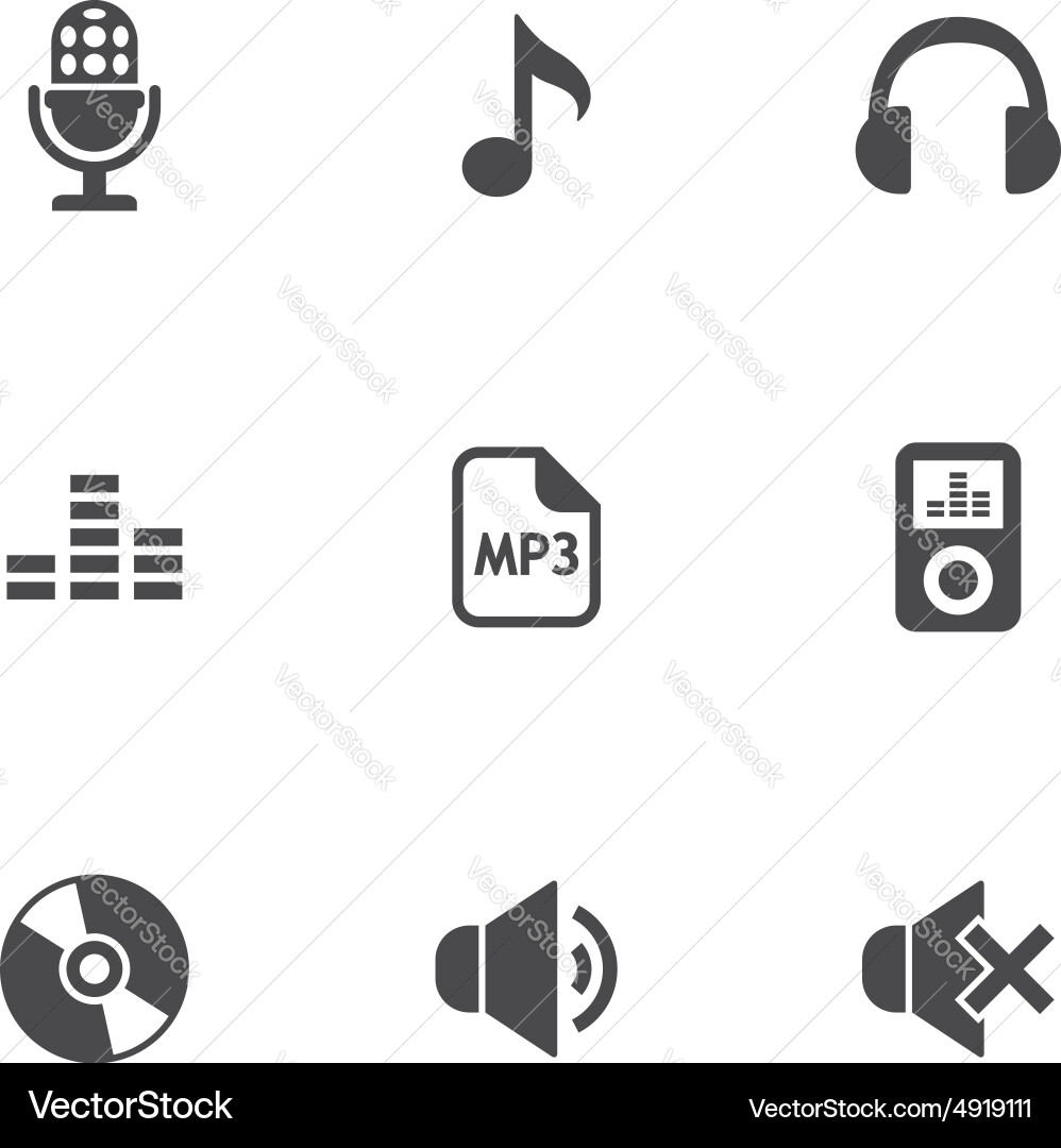 Music Icon Set - Diverse Sounds Vector Image