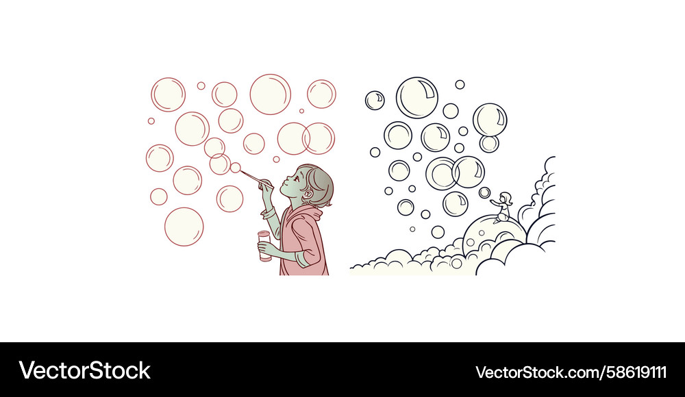 Print soap bubbles and foam line background Vector Image