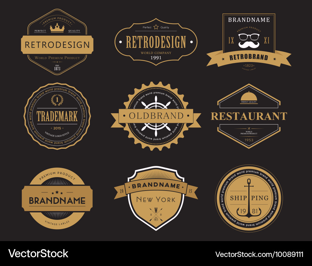 Retro Company Badges & Banners Vector Image