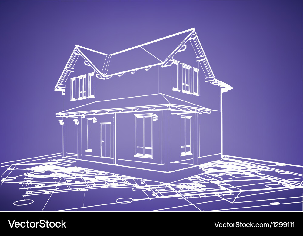 Wireframe Building Concepts Vector Image