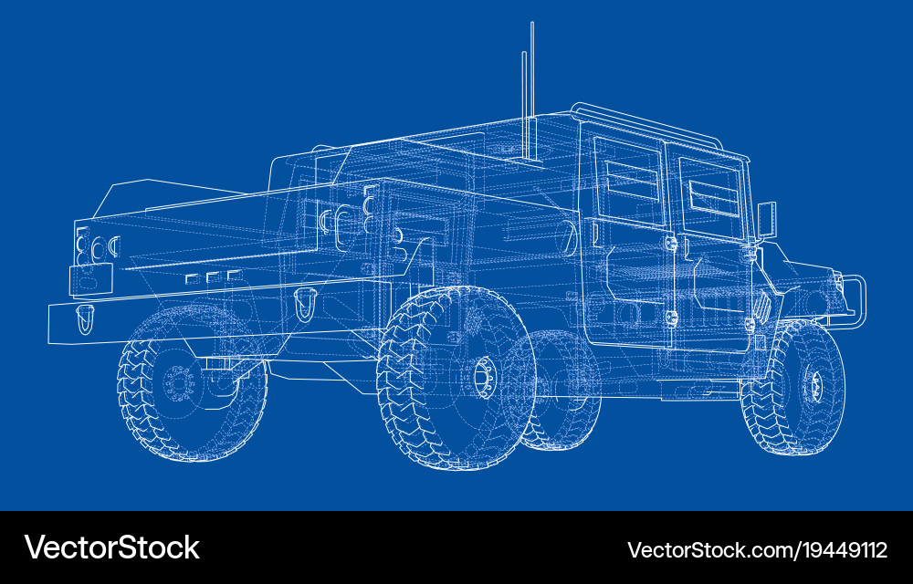 Armored Combat Vehicle Rendering Vector Image