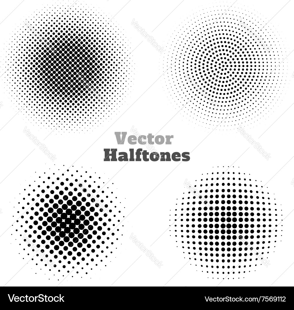 Halftone Pattern Set vector image
