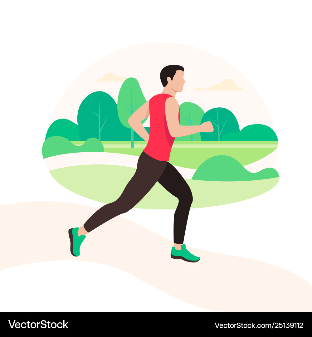 Jogging and running man runner in motion Jogging and running man runner in motion vector image