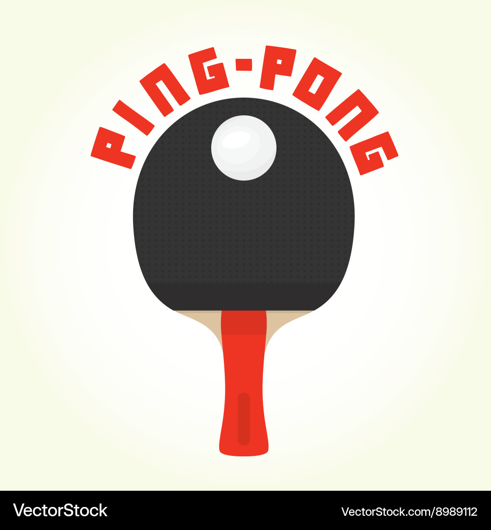 Ping-pong racket and ball isolated Vector Image