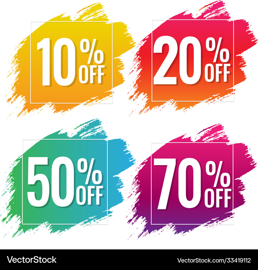 Sale banner with color text blobs white vector image
