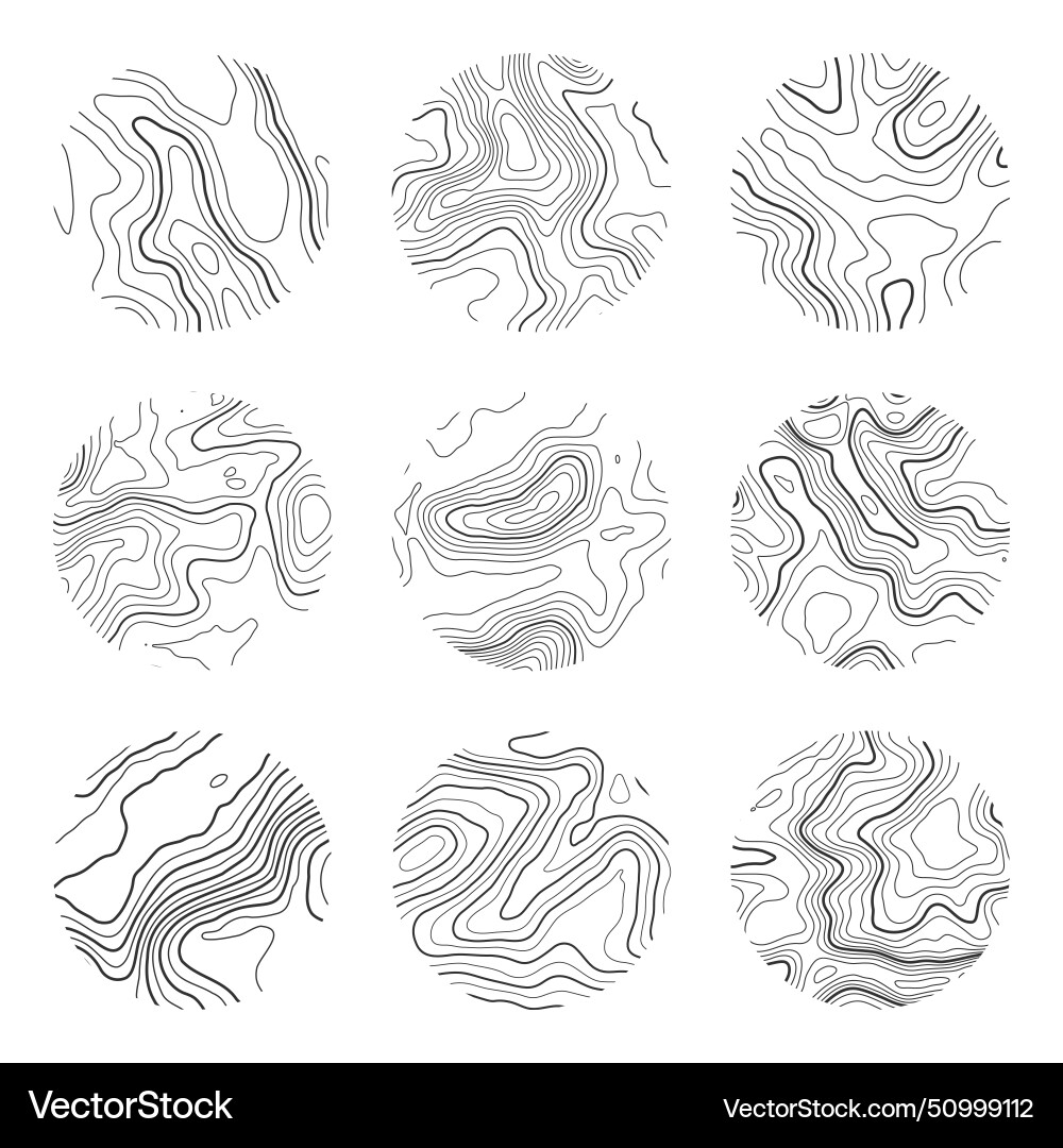 Topographic map with contour lines geographic Topographic map with contour lines geographic vector image