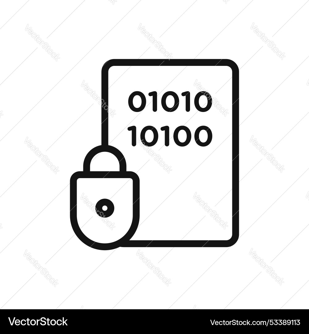Binary lock icon isolated on white background Vector Image