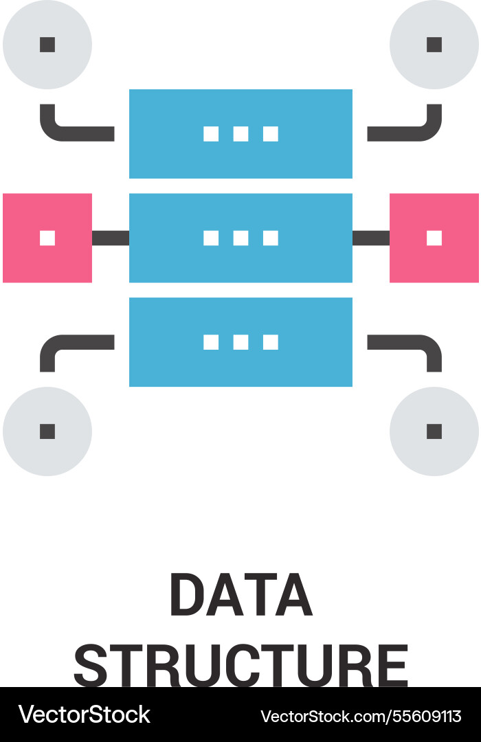 Data structure flat icon design concept Data structure flat icon design concept vector image