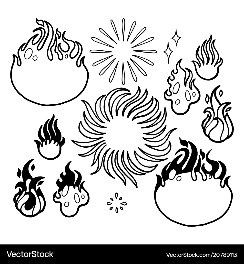 Dynamic Flame Patterns Vector Image