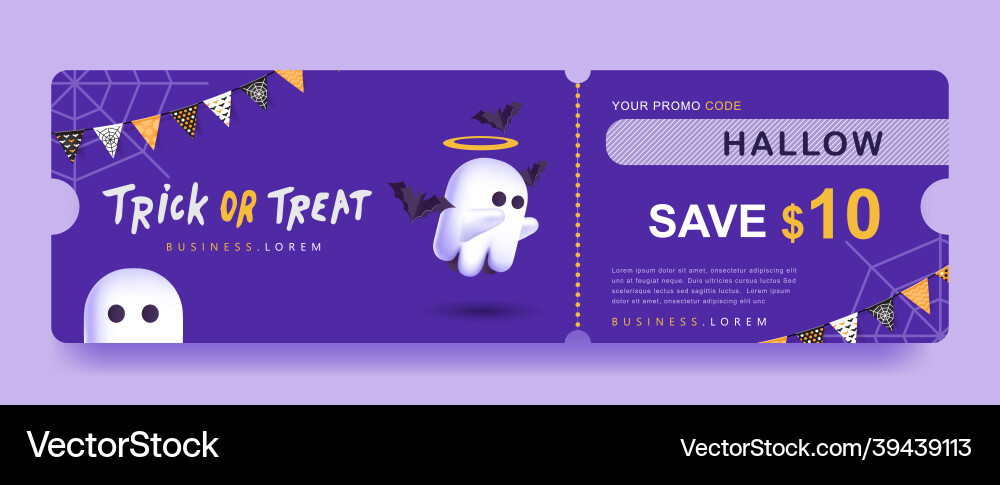 Halloween Geschenk Promotion Gutschein Banner oder Party Halloween Geschenk Promotion Gutschein Banner oder Party vektorbild