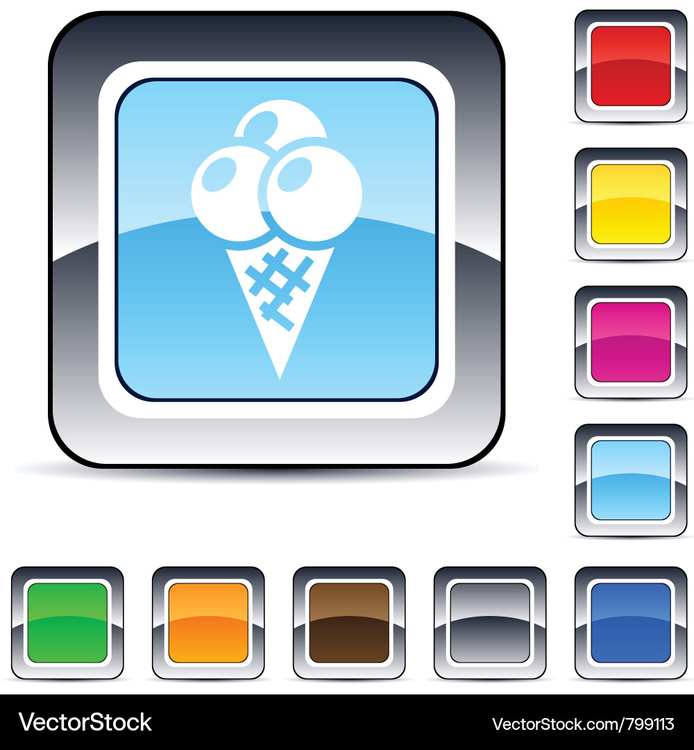Ice Cream Button Set Vector Image