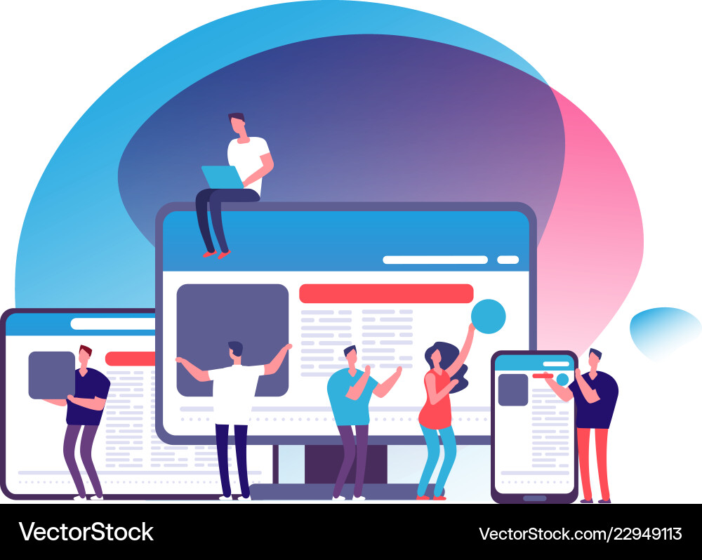 Responsive App Development Vector Image