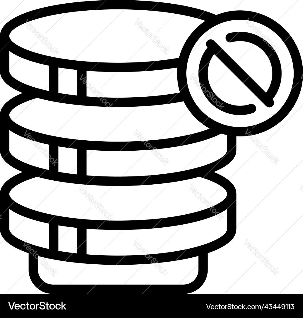 Server error icon outline lost internet Server error icon outline lost internet vector image