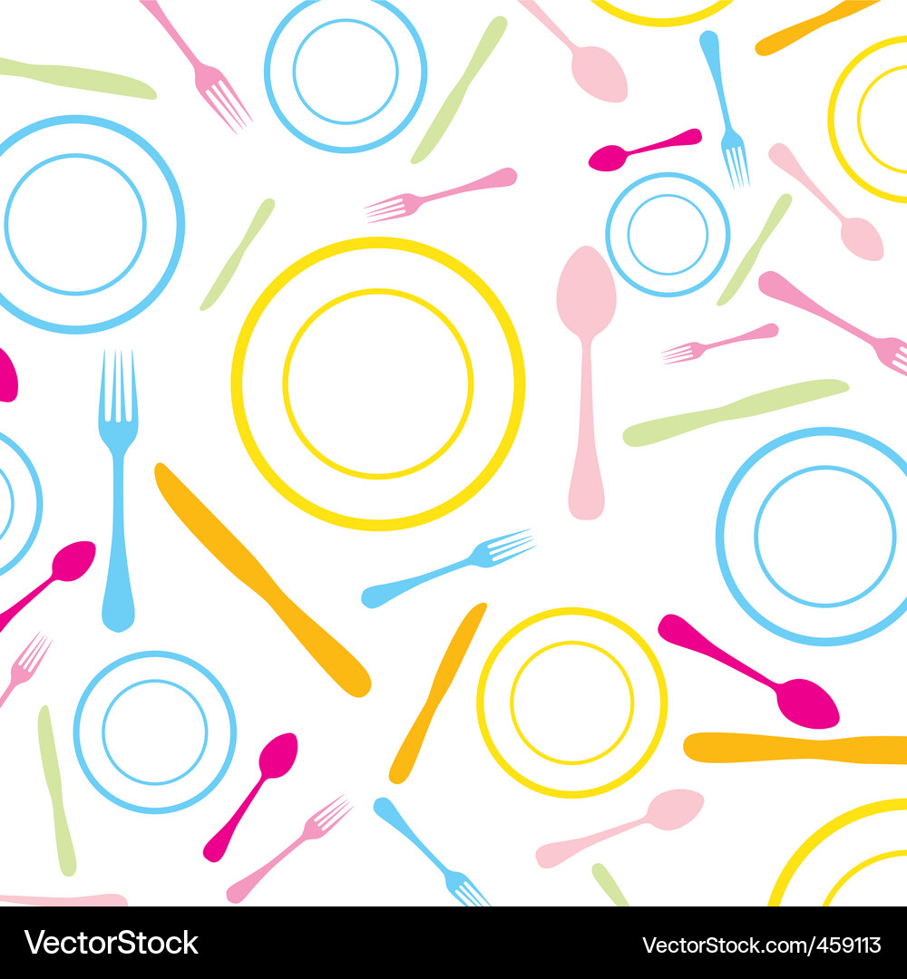 Tableware Pattern Vector Image