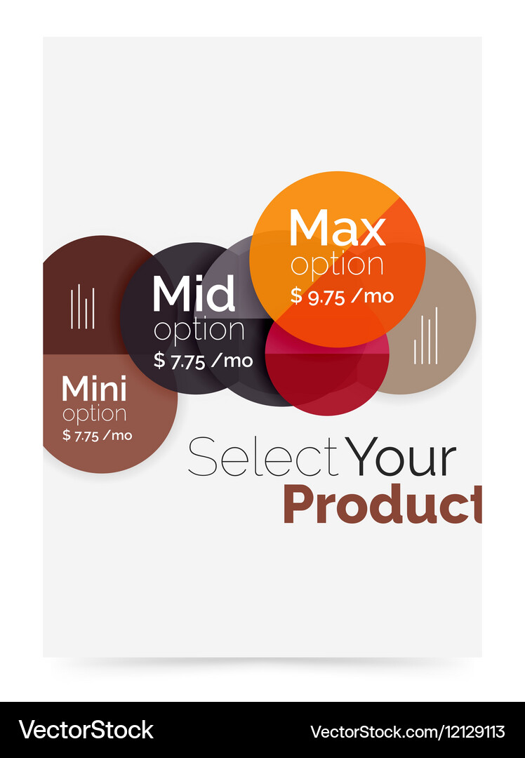 Transparent paper circles with option text Vector Image
