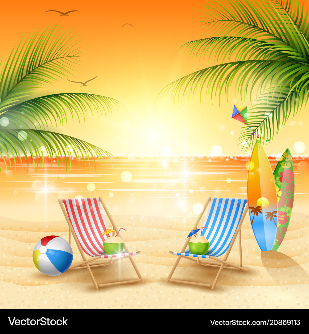 Tropical beach background Royalty Free Vector Image