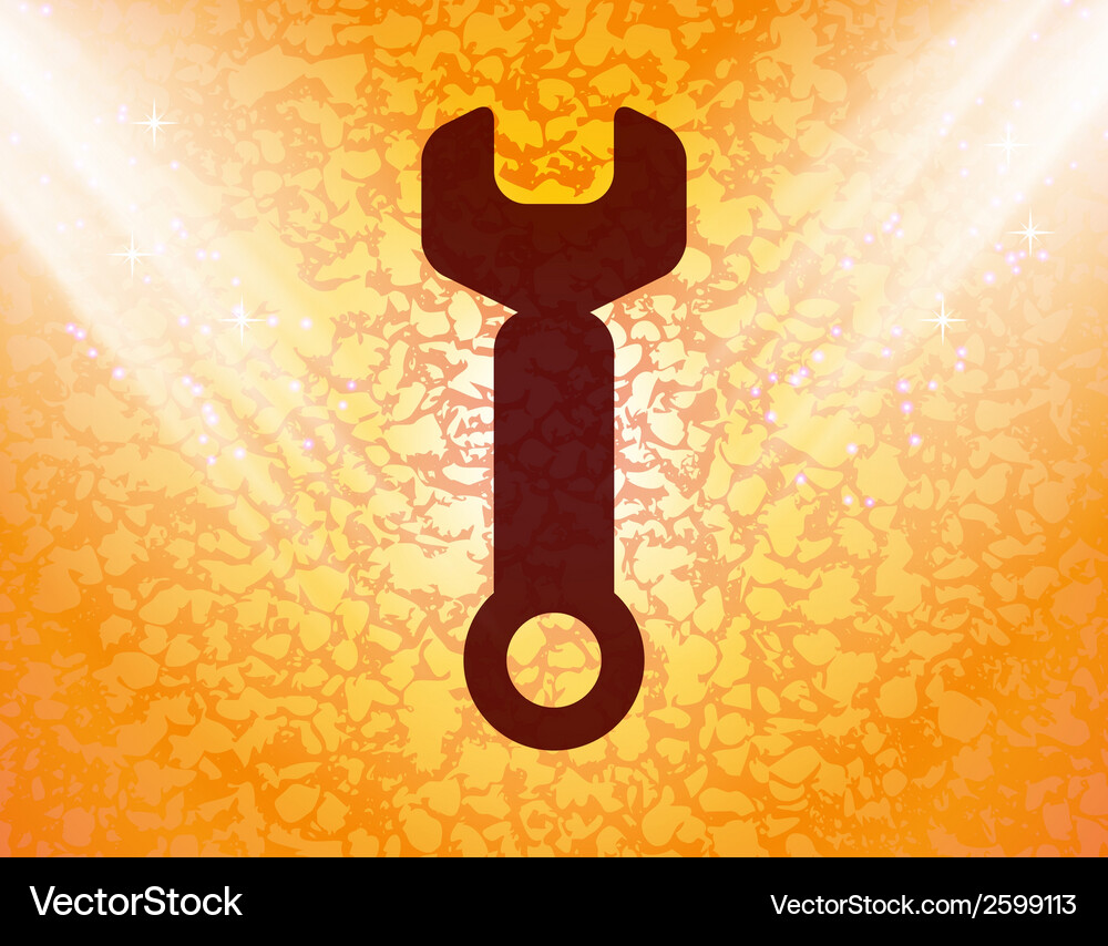 Wrench tool to work flat modern web button Vector Image