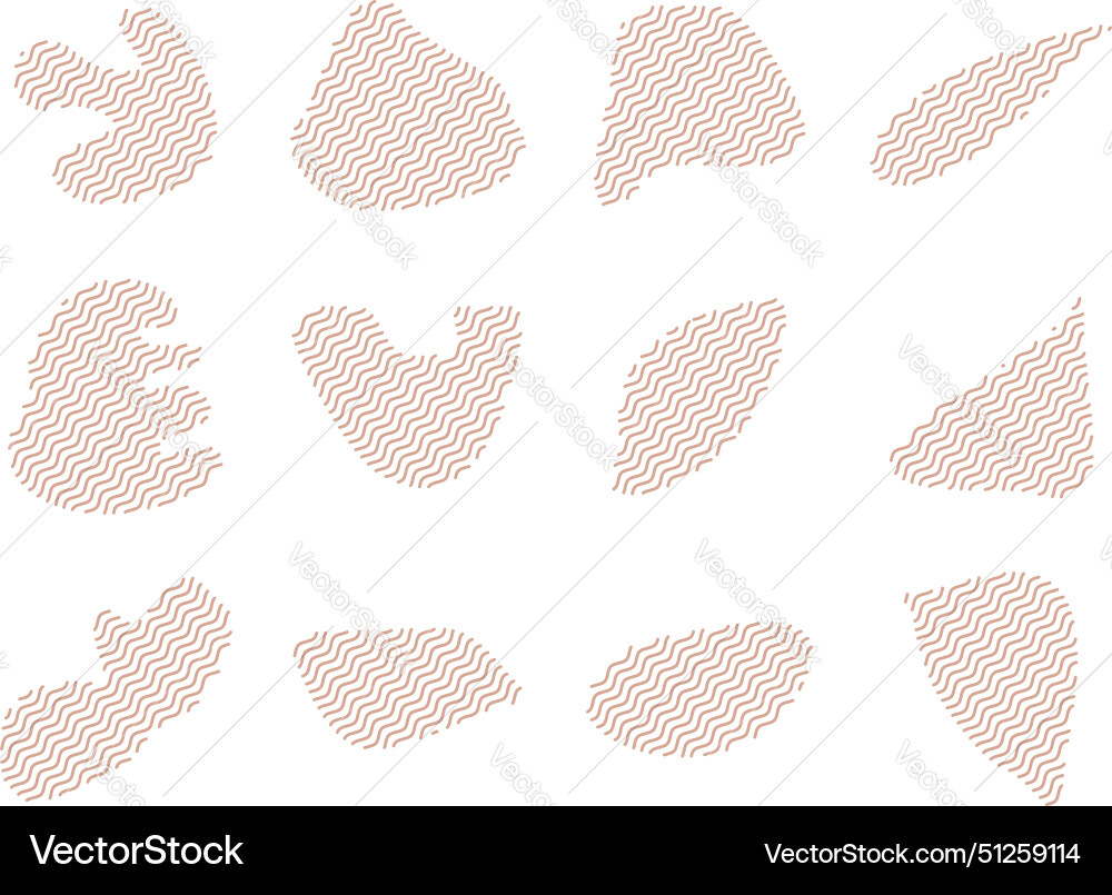 Blobs fluid shapes with zig zag lins set Blobs fluid shapes with zig zag lins set vector image
