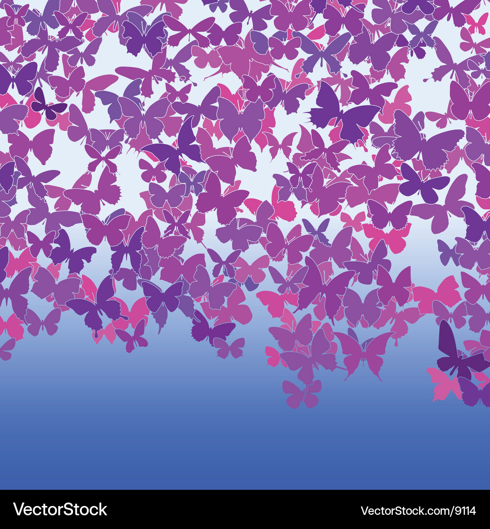 Butterfly Sky Flock Vector Image