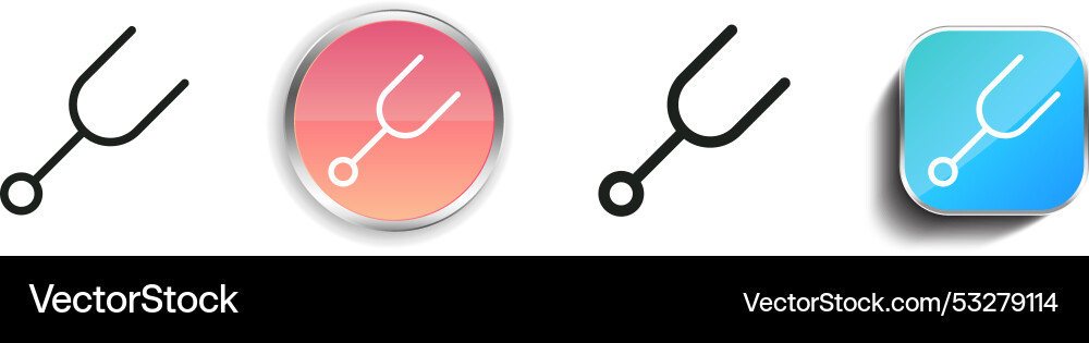 Diapason icon thin linear regular and button vector image