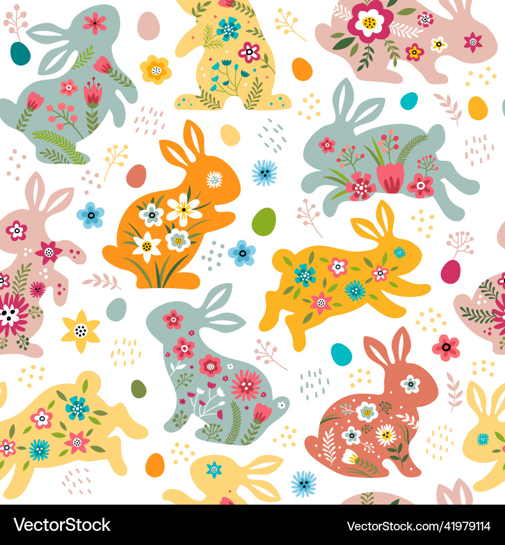 Easter pattern decorative botanical design Easter pattern decorative botanical design vector image